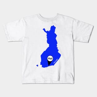 Hel Helsinki Finland map Kids T-Shirt